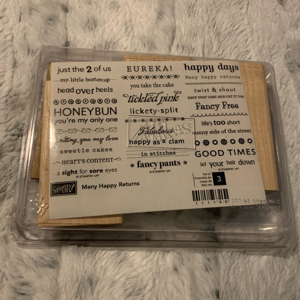 Stampin Up! Many Happy Returns rubber stamp set unmounted NIB